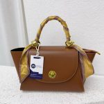 Scarf Decorated Flap Handbag V-H8501 - Image 4