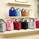 Heavy embroidery lady bag 18cm with scarf A8560