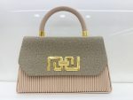 Striped patchwork woman's handbag 2 in 1 X-V1019 - Image 2