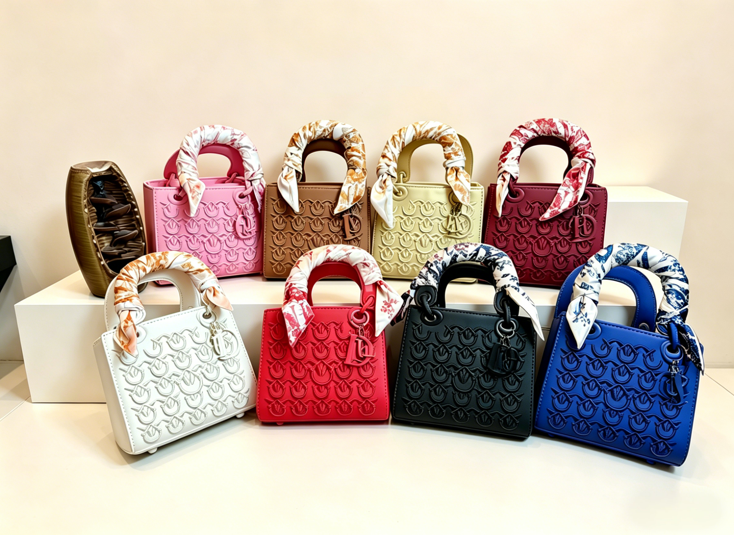 M-V900# Swallow embroidery fashion handbag withscarf M-V900 - Image 1