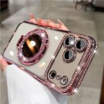 Luxurious edge-beaded magnetic mirror phone case with transparent phone case - Image 7