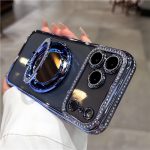 Luxurious edge-beaded magnetic mirror phone case with transparent phone case - Image 4