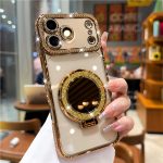 Luxurious edge-beaded magnetic mirror phone case with transparent phone case
