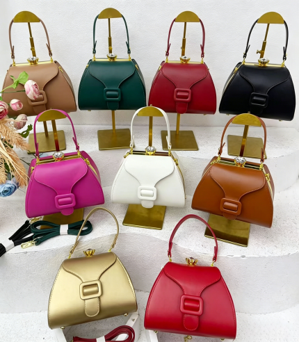 Button belt lock ironware woman’s cross bag VF1006