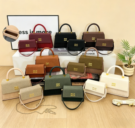 Striped patchwork woman’s handbag 2 in 1 X-V1010