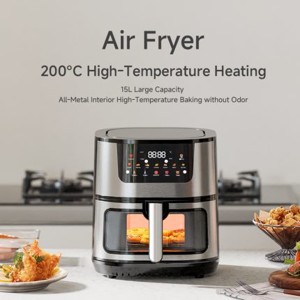 15L Oil-Free Square Household Air Fryer Large Capacity Multifunctional Circulating Heating Electric Customizable Cook
