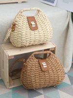 Crossbody bag for ladies, beach vacation style, woven frame handbag - Image 2