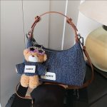 Jeans handbag with teddy  women's model new for 2026 - Image 2