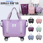 Large-capacity dry-wet separation double-layer expandable travel bag