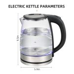 110V 220V Blue Light Glass Water Boiler 2L - Image 3