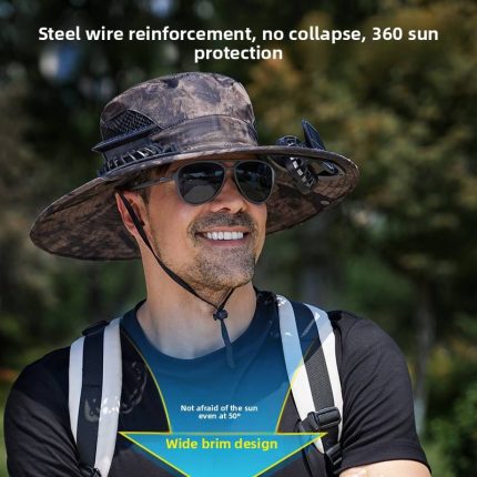 New Solar-Powered Waterproof Breathable Fan Hat for Cooling Outdoors