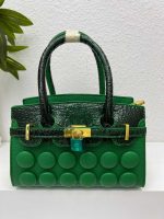 Buttons in front lady handbag rough material A25881 - Image 7