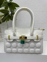 Buttons in front lady handbag rough material A25881 - Image 8