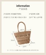 Handmade woven large-capacity straw bag with hollow design for single shoulder carrying - Image 6