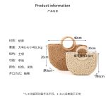 Half-round handbag made of woven grass with a beachy style - Image 9