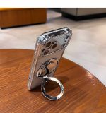 Luxurious edge-beaded magnetic mirror phone case with transparent phone case - Image 3