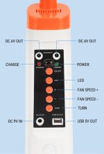 16 Inch Solar Rechargeable Standing Fan LED Light Remote Control Brushless Motor AC/DC Dual Use USB Charging Camping Plastic 18W - Image 7