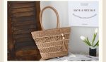 Handmade woven large-capacity straw bag with hollow design for single shoulder carrying - Image 3