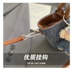 Shoulder bag for ladies, jeans material with teddy - Image 6