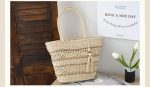 Handmade woven large-capacity straw bag with hollow design for single shoulder carrying - Image 2