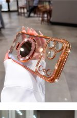 Luxurious edge-beaded magnetic mirror phone case with transparent phone case - Image 2
