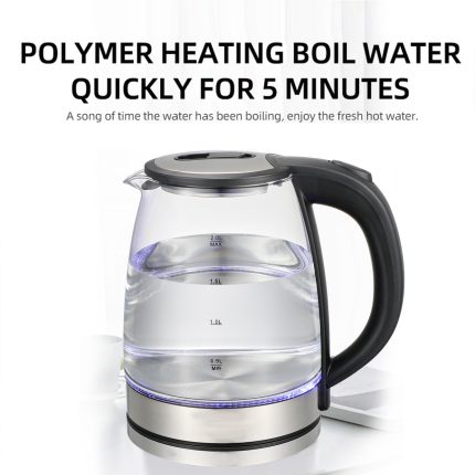 110V 220V Blue Light Glass Water Boiler 2L