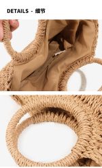 Half-round handbag made of woven grass with a beachy style - Image 8