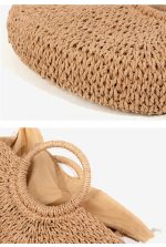 Half-round handbag made of woven grass with a beachy style - Image 7