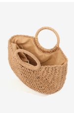 Half-round handbag made of woven grass with a beachy style - Image 6