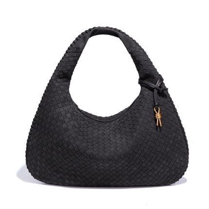 Handmade Braided Pu Soft Leather Frosted Material Braided Bag