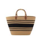 Ladies' large capacity bamboo-strip shoulder bag with ample capacity - Image 4