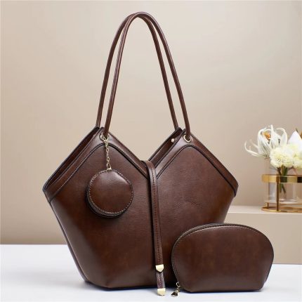 Tote bag large capacity handbag set of three pieces