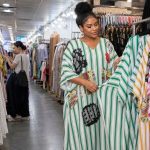 Striped Patchwork Women Kaftan Maxi Dress - Image 5