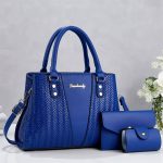 Knitted pattern shoulder crossbody bag set of three pieces - Image 6