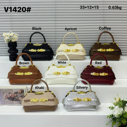 Ladies fashion handbag Hardware clip opening V1420