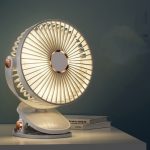 LED Light Usb Rechargeable Clip Fan with 5 Speed Battery Desktop Fan