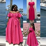 Summer waist-cinching slender lotus leaf edge plus size dress