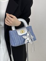 Stitched Diamond Denim Crossbody Bag - Image 2