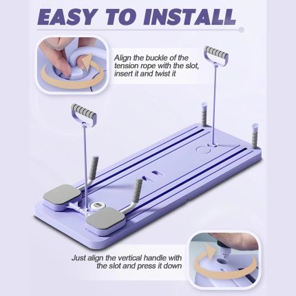 6 in 1 Multi-Purpose Foldable Pilates Reformer Board Set With Timer Pilates Equipment Ab Exercise Abs Roller for Home
