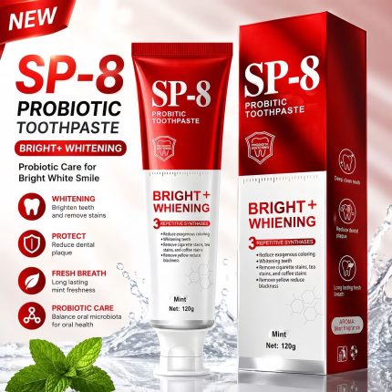 SP-8 Probiotic Whitening Toothpaste Probiotic Peppermint Freshness Removes Yellow and Tobacco Stains