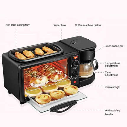 Automatic multi-functional oven, breakfast machine and microwave oven in one unit