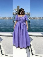 Summer waist-cinching slender lotus leaf edge plus size dress - Image 2