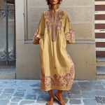 Bohemian Printed V Neck Loose Maxi Dress - Image 3