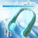 2026 New Arrivals 1200Mah Usb Portable Neck Fan Rechargeable Mini Charging Fan - Image 3