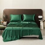 Luxury Satin Silk Bedding Set, Solid Color Bed Sheet & Pillowcase, Soft Smooth Home Bedding for Bedroom, Multi Colors Available - Image 7