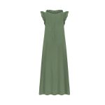 Wooden ear flying sleeve dress casual loose V-neck vacation dress long dress - Image 5