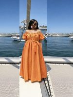 Summer waist-cinching slender lotus leaf edge plus size dress - Image 5
