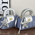 Stitched Diamond Denim Crossbody Bag