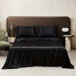 Luxury Satin Silk Bedding Set, Solid Color Bed Sheet & Pillowcase, Soft Smooth Home Bedding for Bedroom, Multi Colors Available - Image 6