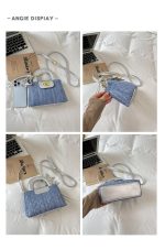 Stitched Diamond Denim Crossbody Bag - Image 3